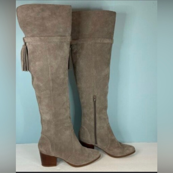 Sole Society | Shoes | Sole Society Erika Mushroom Grey Suede Knee High ...